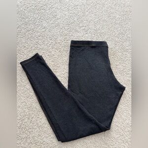Black Denim Looking Leggings With Yellow Stitching Size Small